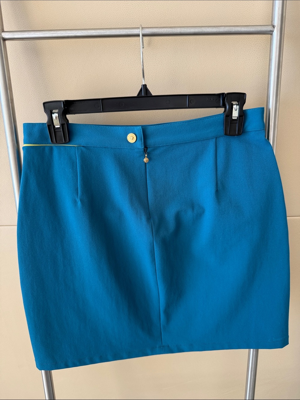 Versace Teal Pencil Skirt with Gold Accent